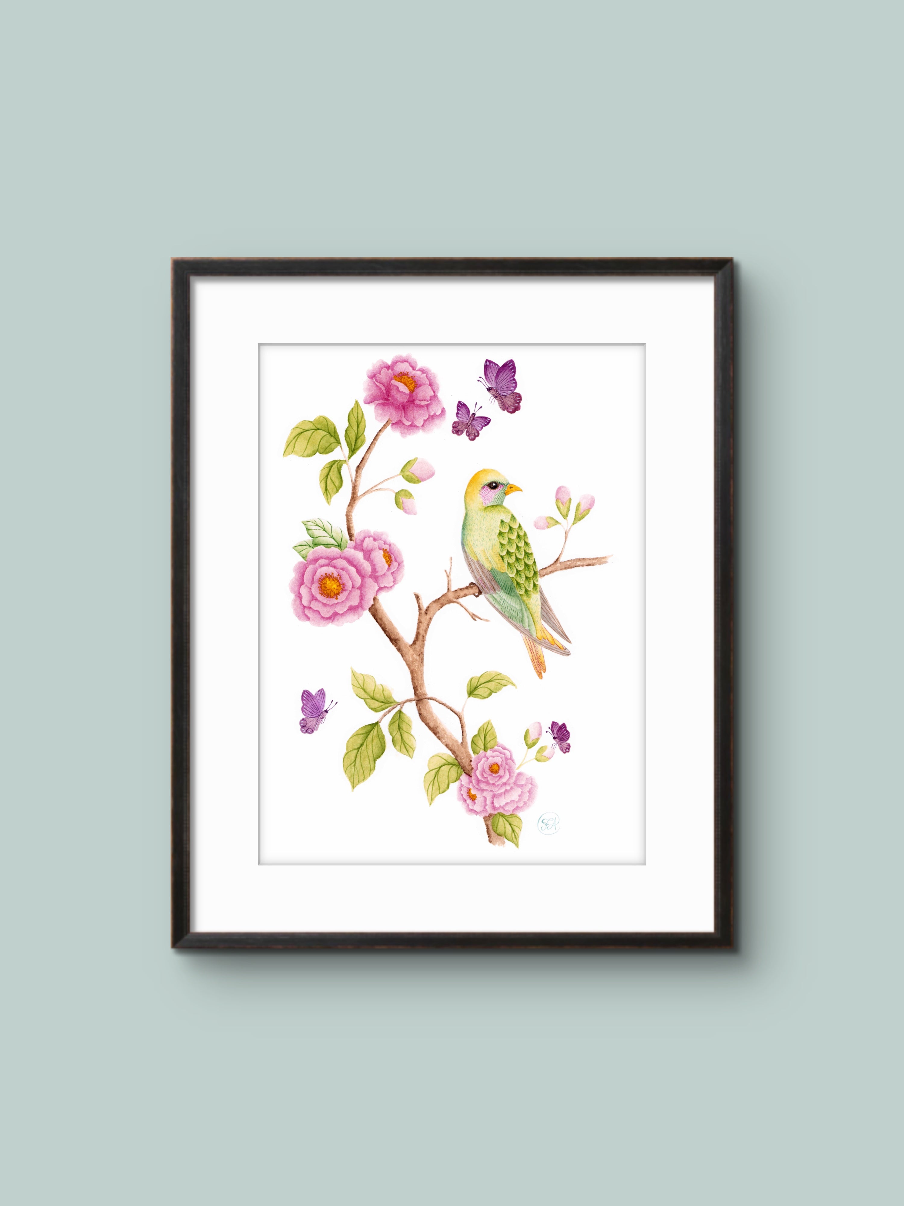 Josefina - Fågel och blommor - Poster