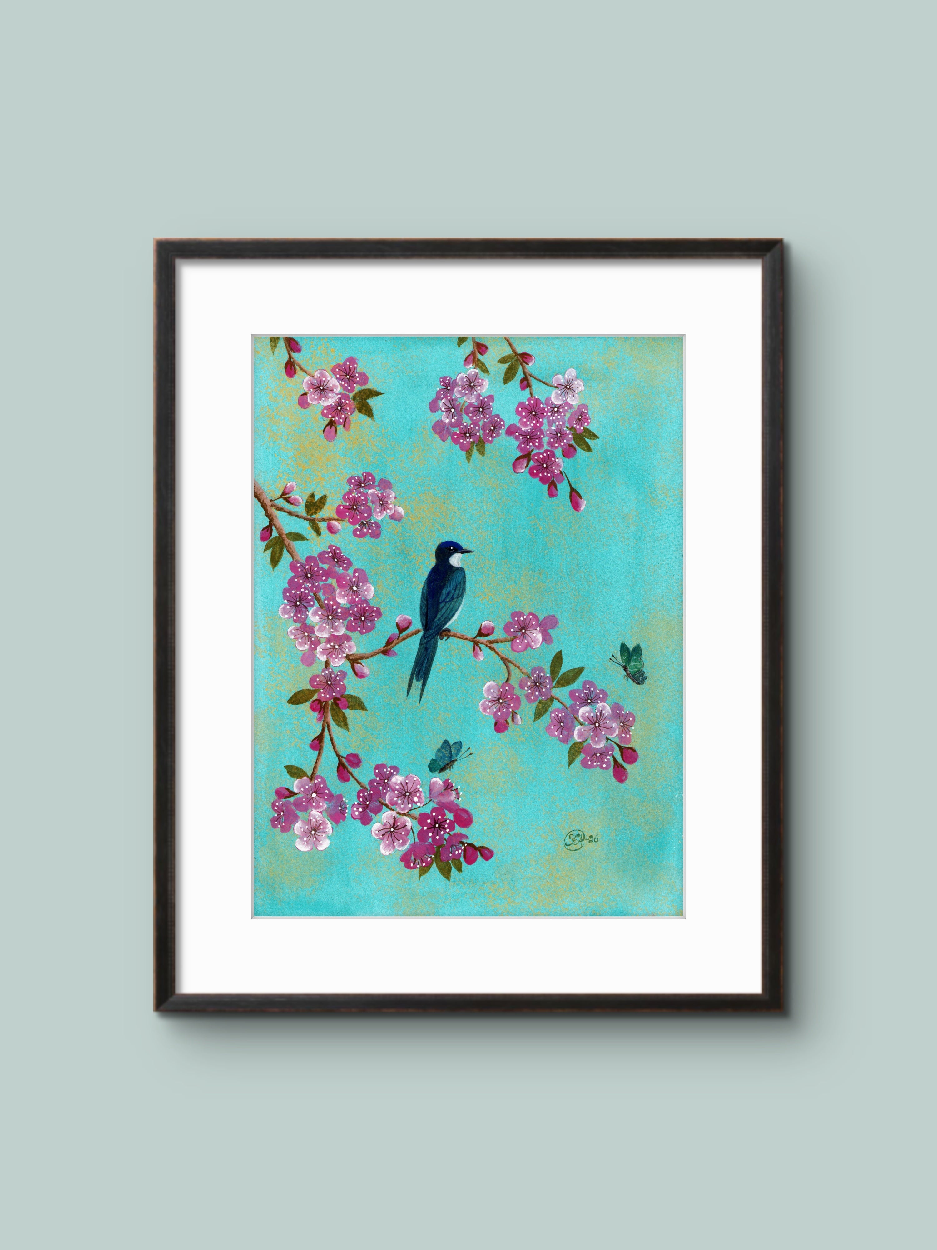 Spring will always come - Körsbärsblommor och fågel – Poster