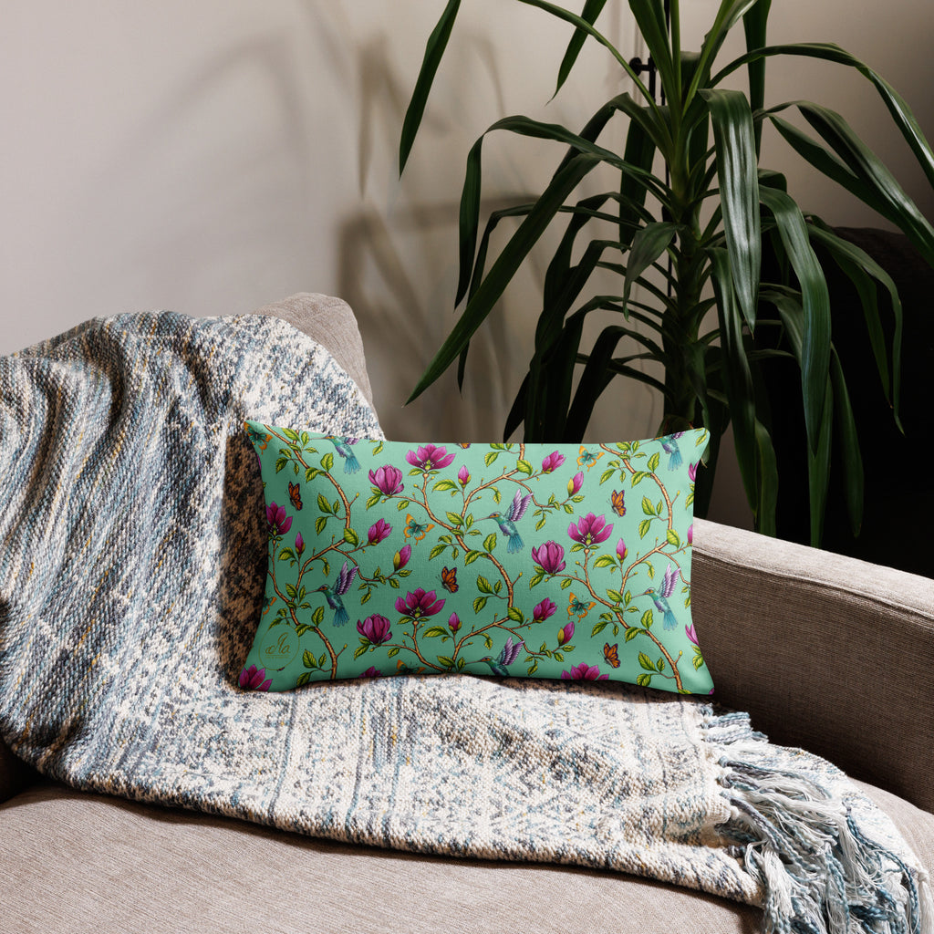 Premium Kuddfodral - Magnolia Dreams - Vista blue