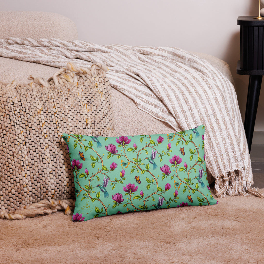 Premium Kuddfodral - Magnolia Dreams - Vista blue