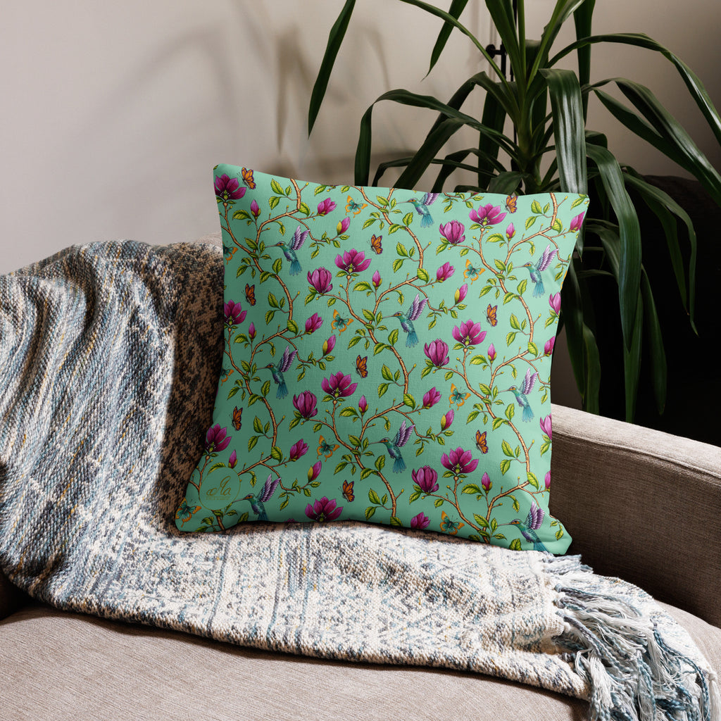 Premium Kuddfodral - Magnolia Dreams - Vista blue