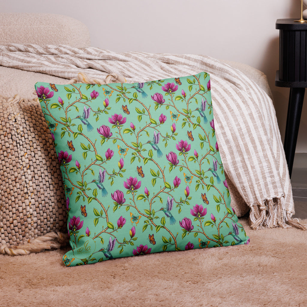 Premium Kuddfodral - Magnolia Dreams - Vista blue