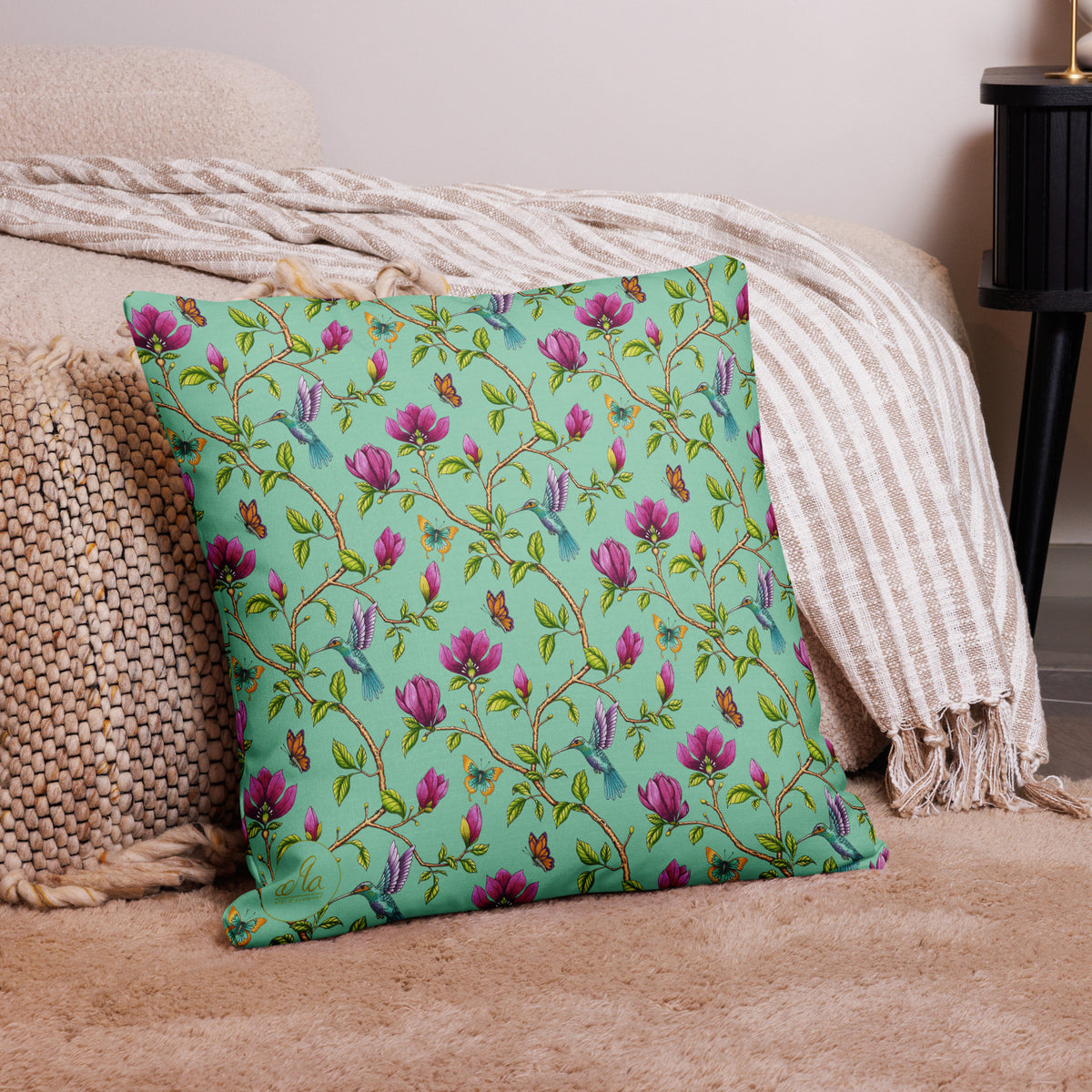 Premium Kuddfodral - Magnolia Dreams - Vista blue