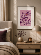 Midnattsrosor - Blomsterillustration – Poster